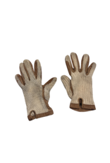 Crochet Gloves Cream/Tan Small