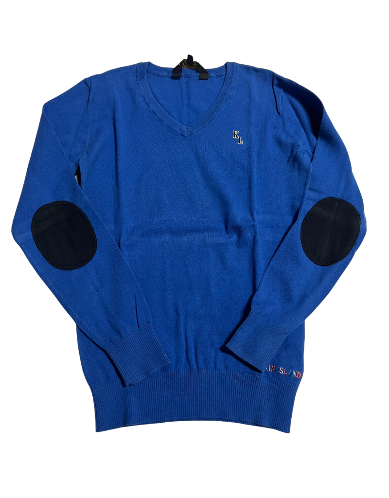 Kingsland Knitted V-Neck Sweater Royal Blue Medium