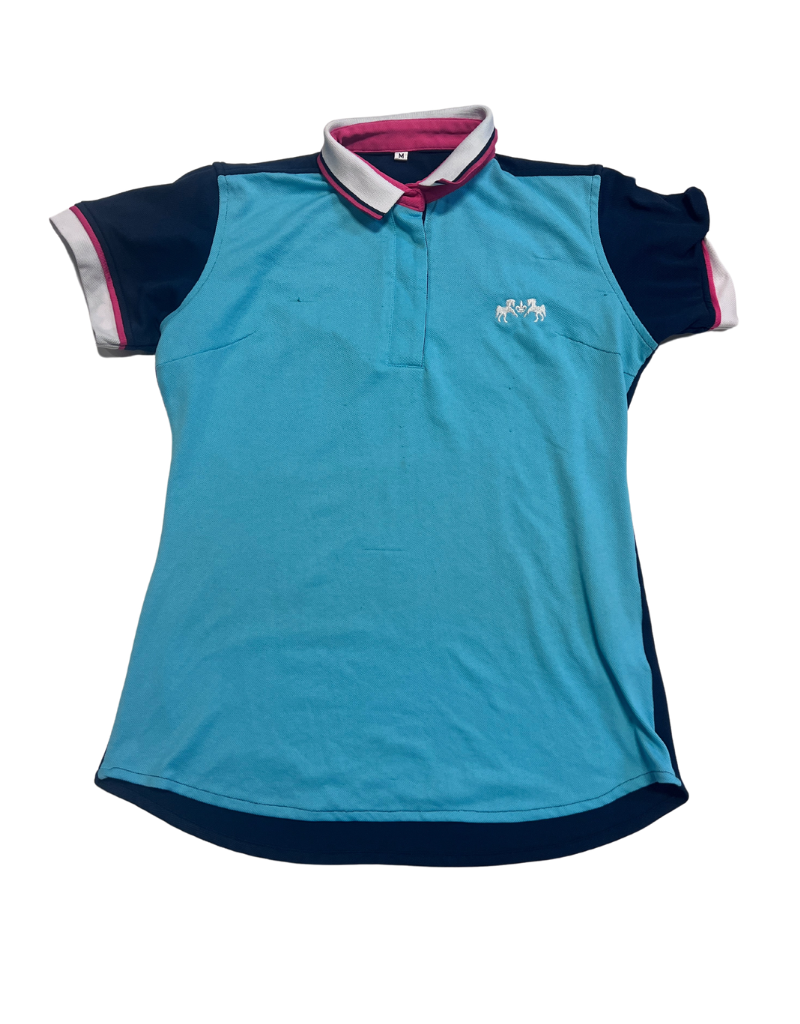 Equine Couture Short Sleeve Polo Shirt Teal Medium