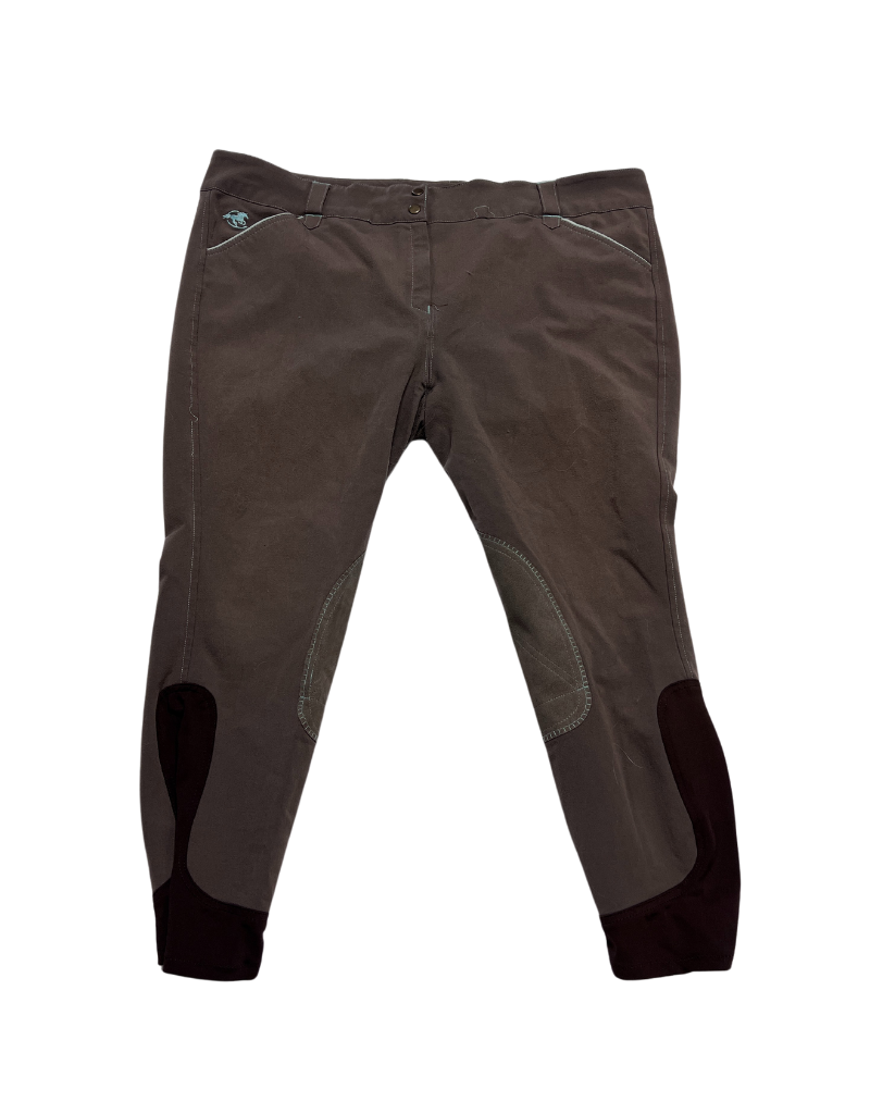 Smartpak Piper Knee Patch breeches Light Brown/Mint 46R