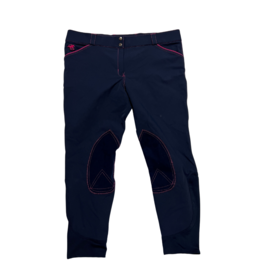 Smartpak Piper Knee Patch Breeches Navy/Pink 40R