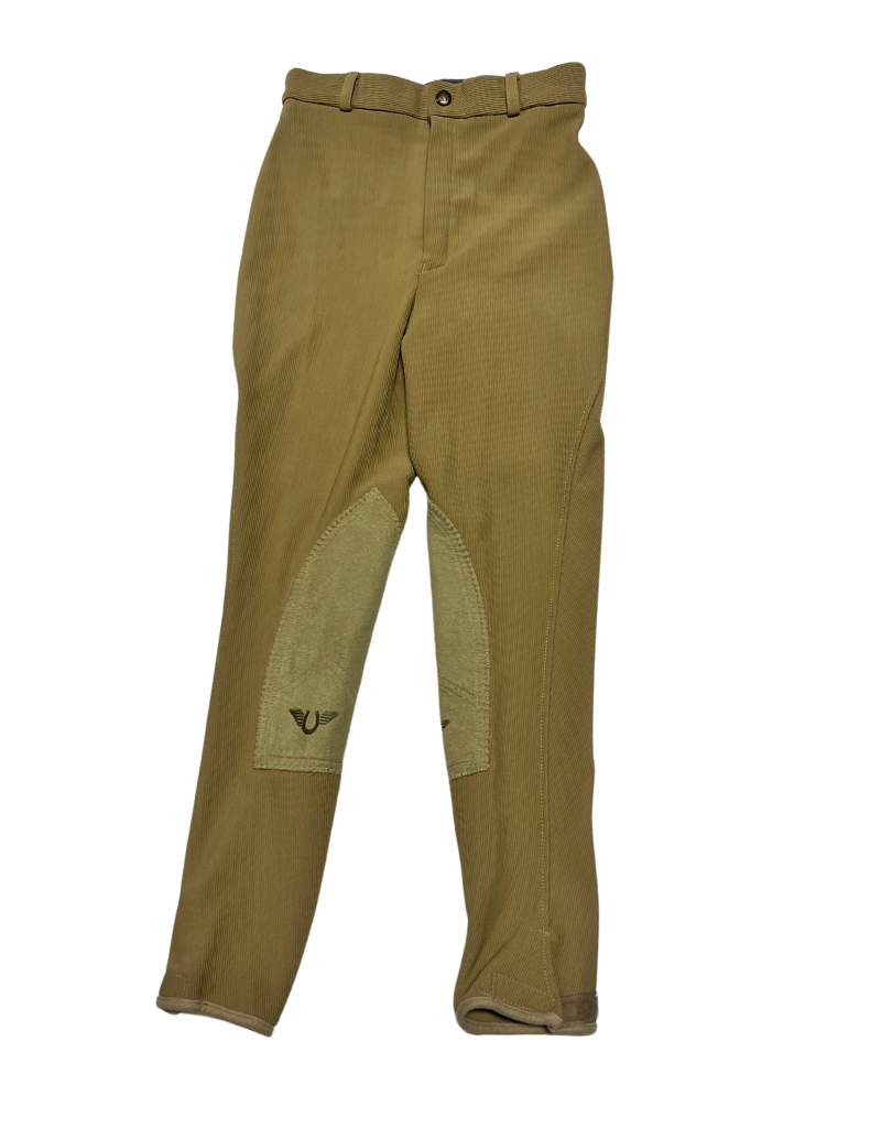 Tuffrider Kids Ribbed Knee Patch Breeches Tan 14