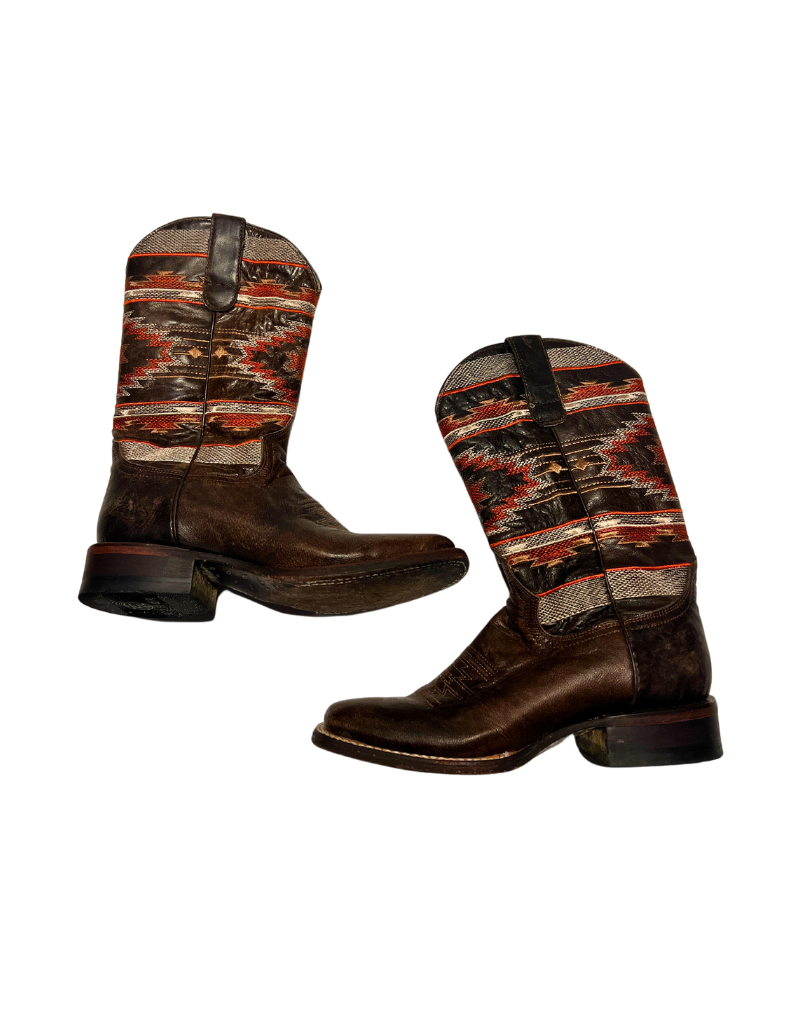 Roper Cowboy Boots Brown/Red 6