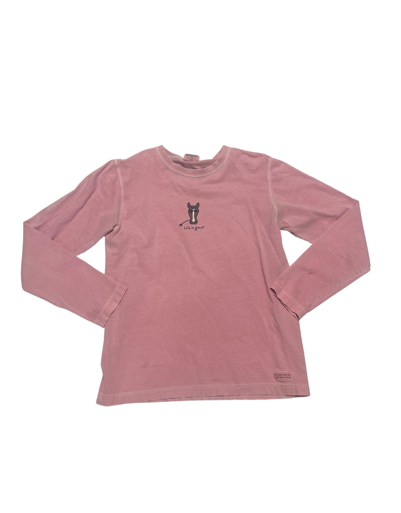 Life Is Good Long Sleeve Shirt Pink Small