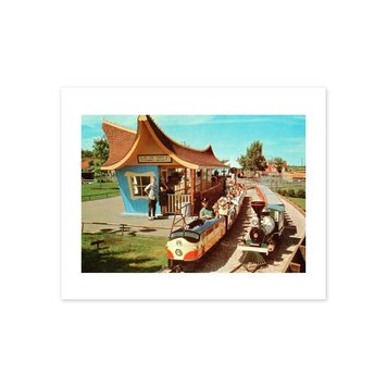 Vivid Archives Valley Zoo Train Postcard Print