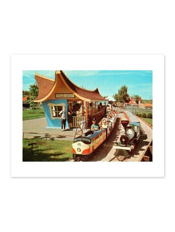Vivid Archives Valley Zoo Train Postcard Print