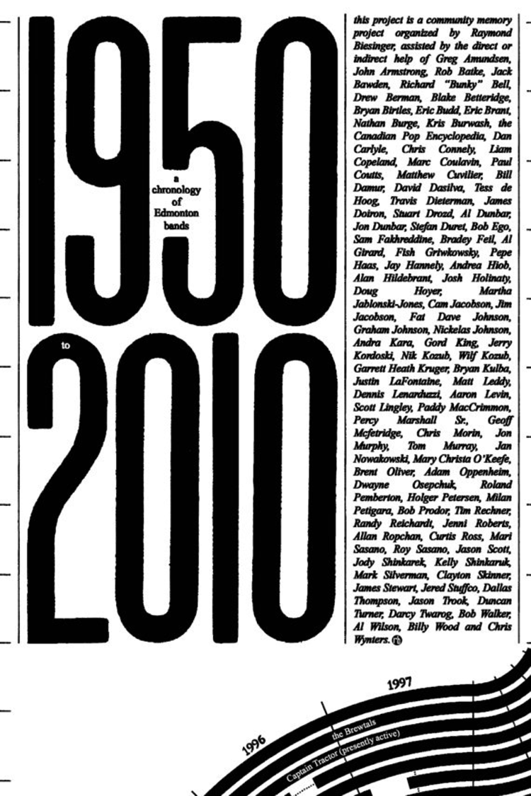 Raymond Biesinger Edmonton Band Chronology 1950-2010 History