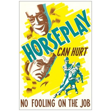 Vivid Print Horseplay Can Hurt Postcard