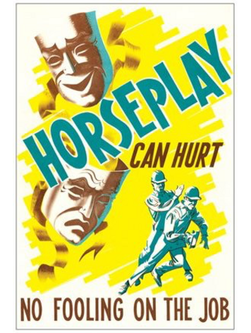 Vivid Print Horseplay Can Hurt Postcard
