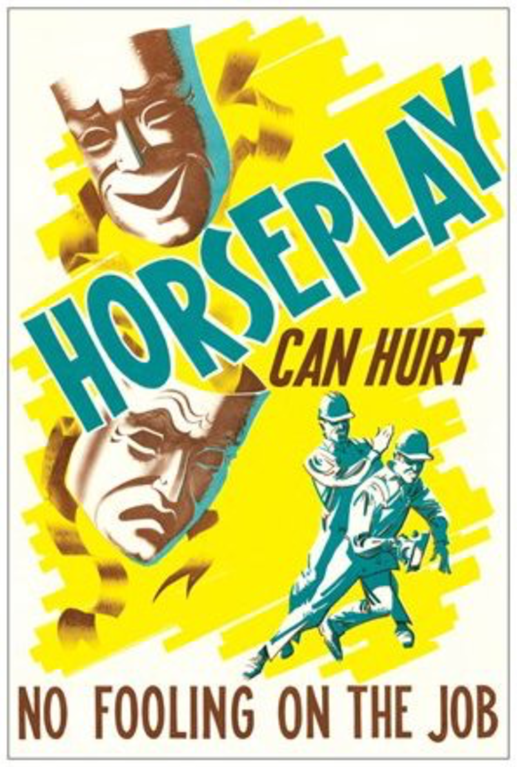 Vivid Print Horseplay Can Hurt Postcard