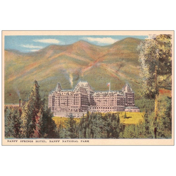 Vivid Print Banff Springs Postcard