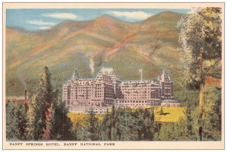 Vivid Print Banff Springs Postcard