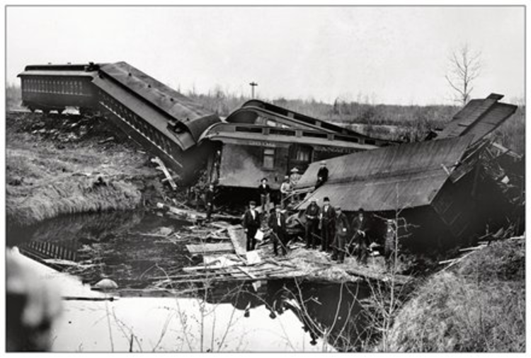 Vivid Print Calgary Edmonton Train Wreck 29 May 1899 Postcard