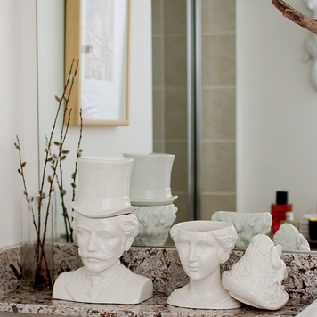 Imm The Socialites Male Victorian Bust Ceramic Canister