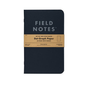 Field Notes Pitch Black Note Book Dot Graph