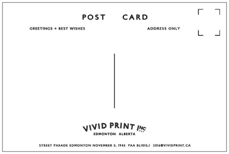 Vivid Print Edmonton 1945 Postcard