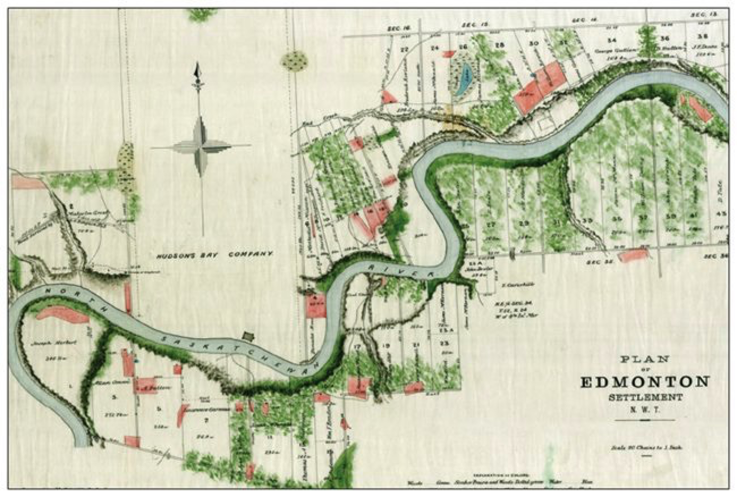Plan of Edmonton 1883 Postcard | Vivid Print | Bee Waeland