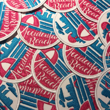 Vivid Print Accidental Beach Embroidered Patch