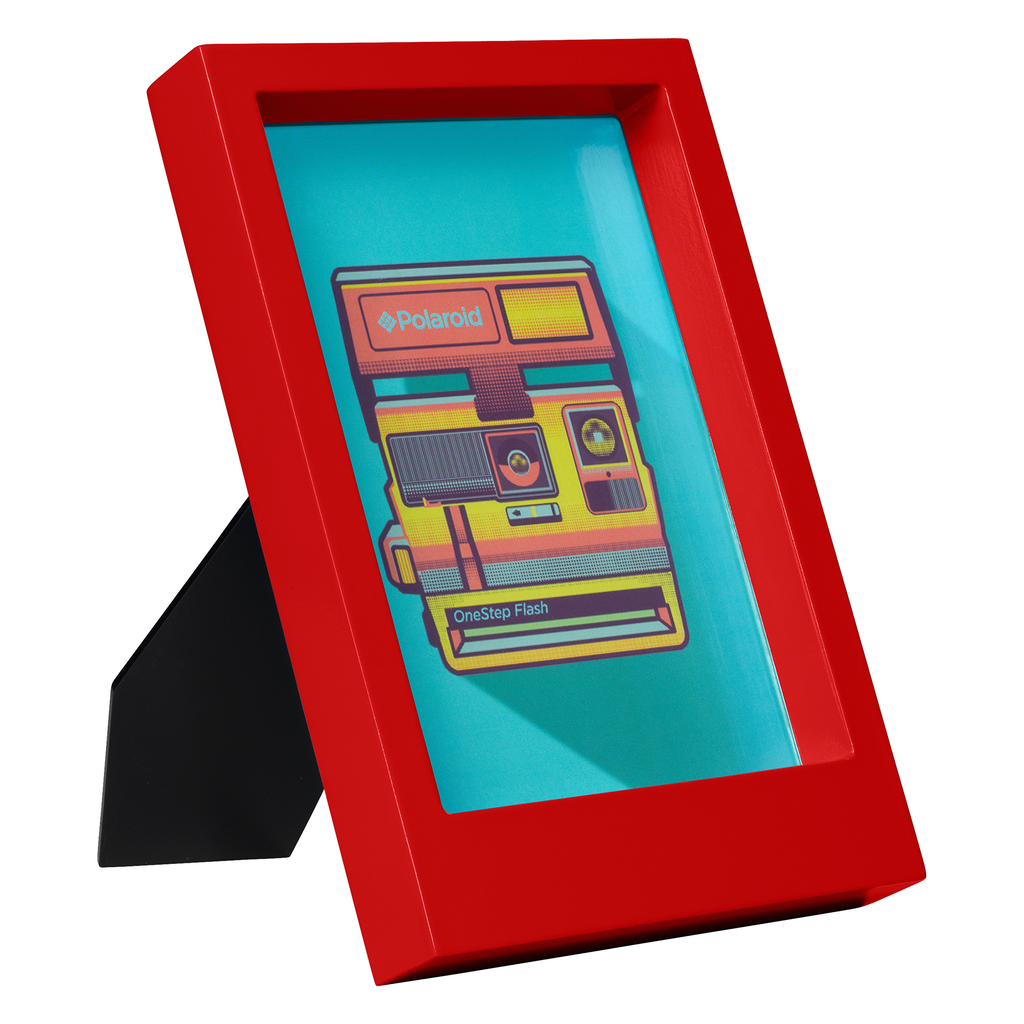 Wild & Wolf Polaroid Desk Frame 5X7 - Red - Vivid Print