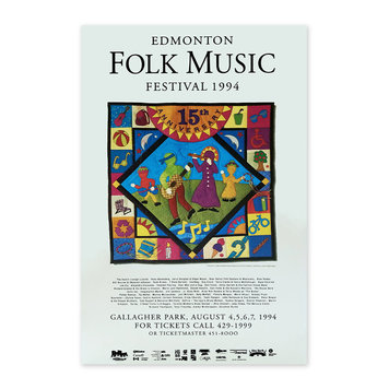 Vivid Print Edmonton Folk Music Festival 1994 Poster