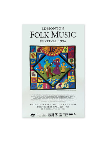 Vivid Print Edmonton Folk Music Festival 1994 Poster