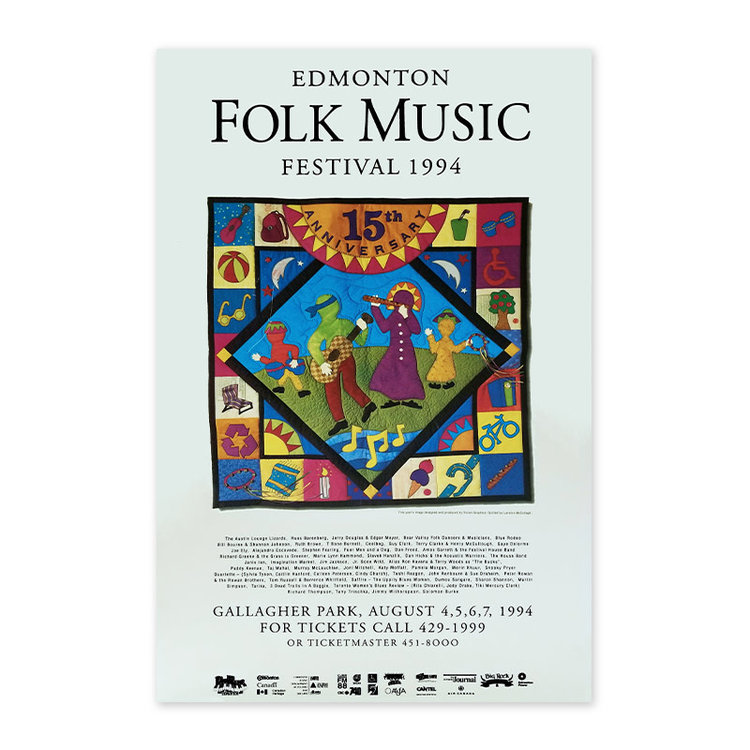 Vivid Print Edmonton Folk Music Festival 1994 Poster