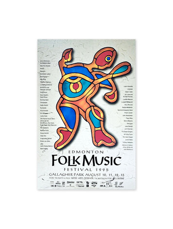Vivid Print Edmonton Folk Music Festival 1995 Poster