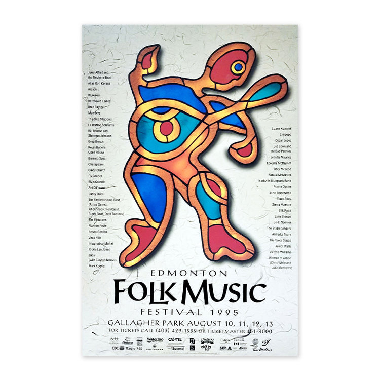 Vivid Print Edmonton Folk Music Festival 1995 Poster