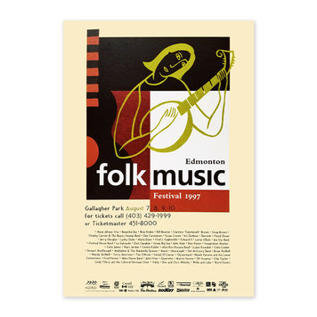 Vivid Print Edmonton Folk Music Festival 1997 Poster