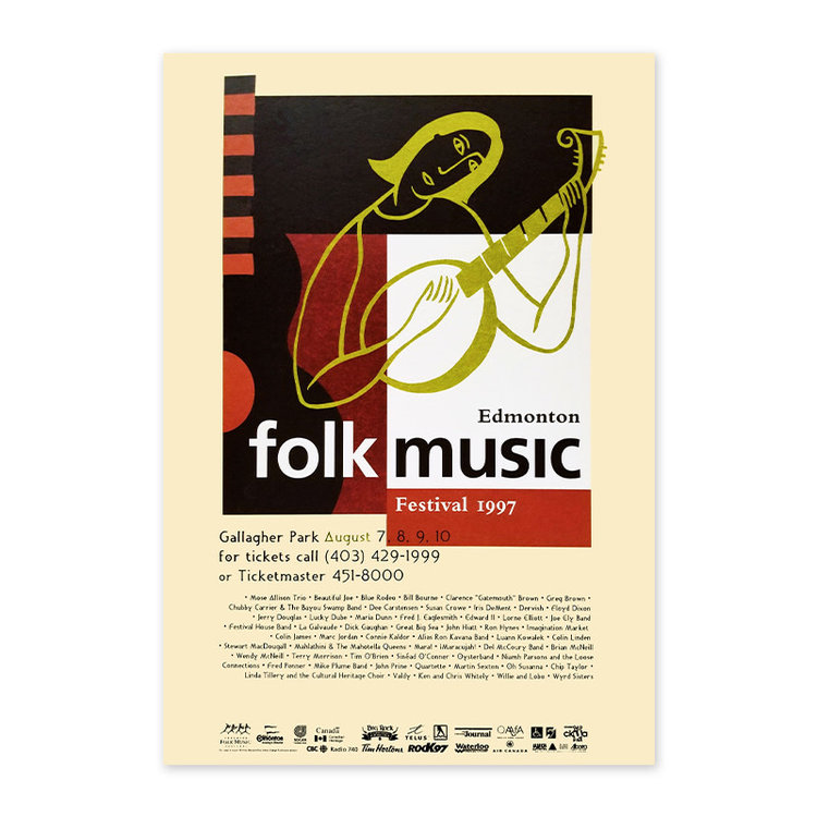 Vivid Print Edmonton Folk Music Festival 1997 Poster