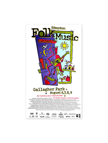 Vivid Print Edmonton Folk Music Festival 1998 Poster