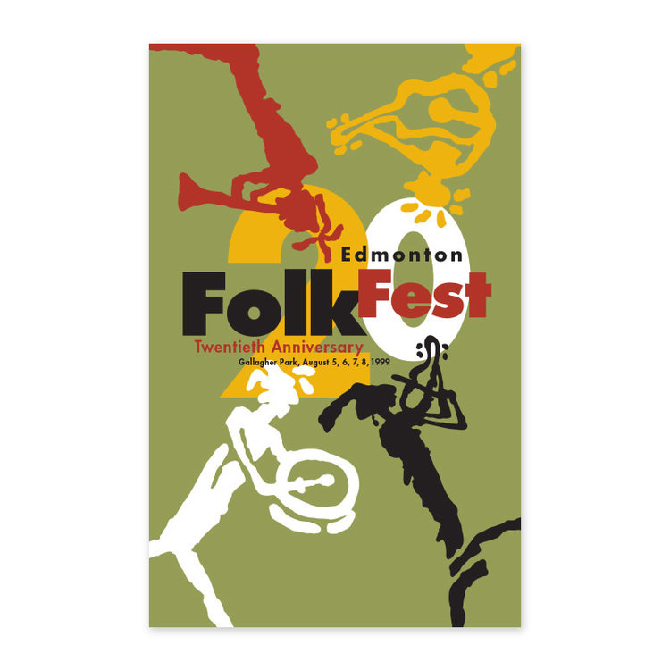 Vivid Print Edmonton Folk Music Festival 1999 Poster