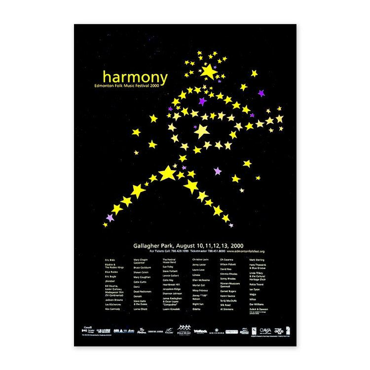 Vivid Print Edmonton Folk Music Festival 2000 Poster
