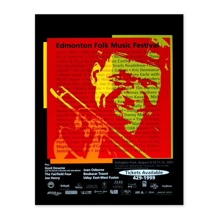 Vivid Print Edmonton Folk Music Festival 2001 Poster