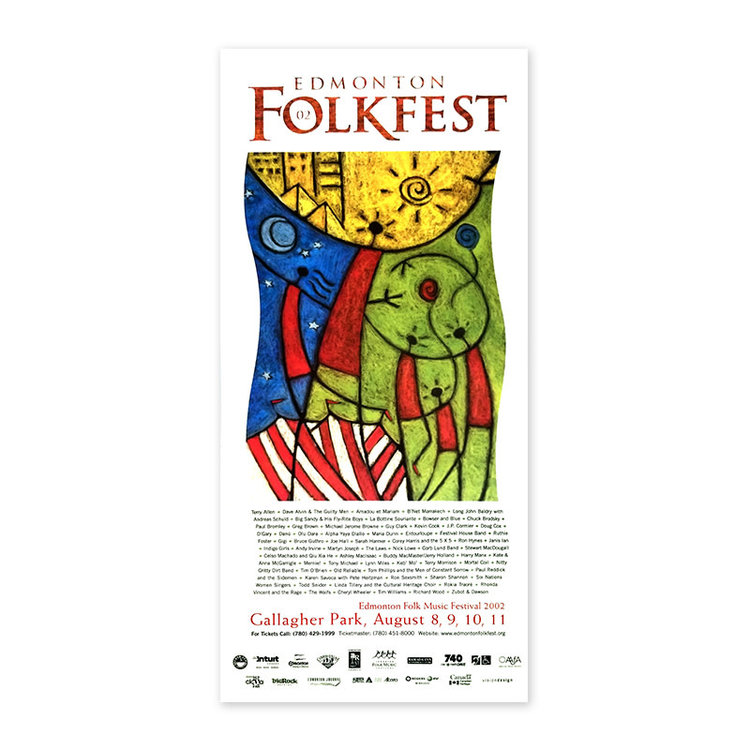 Vivid Print Edmonton Folk Music Festival 2002 Poster