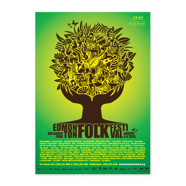 Vivid Print Edmonton Folk Music Festival 2010 Poster