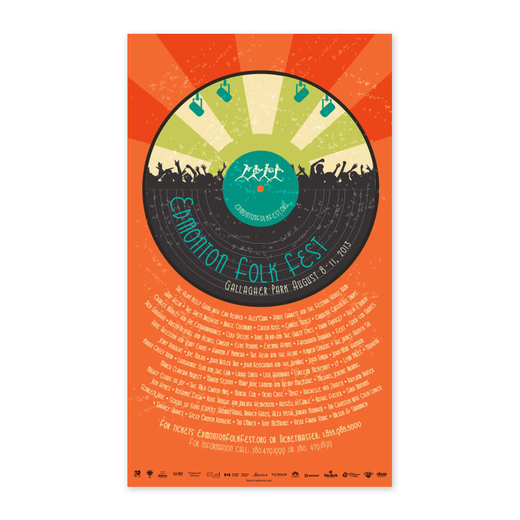 Vivid Print Edmonton Folk Music Festival 2013 Poster