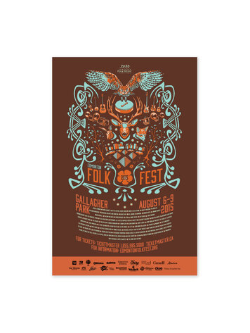 Vivid Print Edmonton Folk Music Festival 2015 Poster