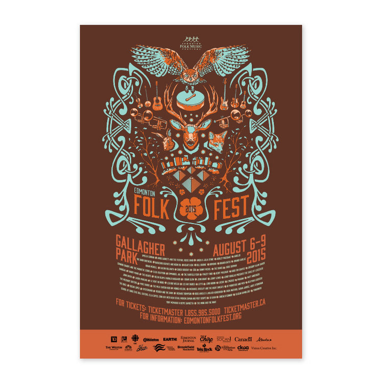 Vivid Print Edmonton Folk Music Festival 2015 Poster