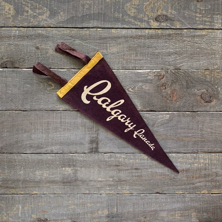 Vivid Vintage Vintage Calgary Pennant Burgundy