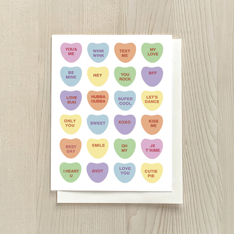 Vivid Print Candy Hearts