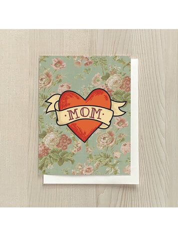 Vivid Print Mom Tattoo Heart