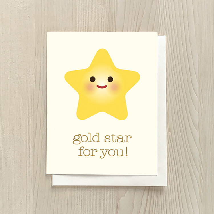 Vivid Print Gold Star