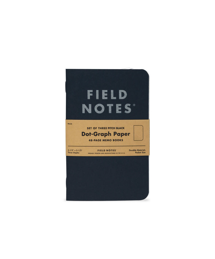 Field Notes Pitch Black Memo Book Dot Graph