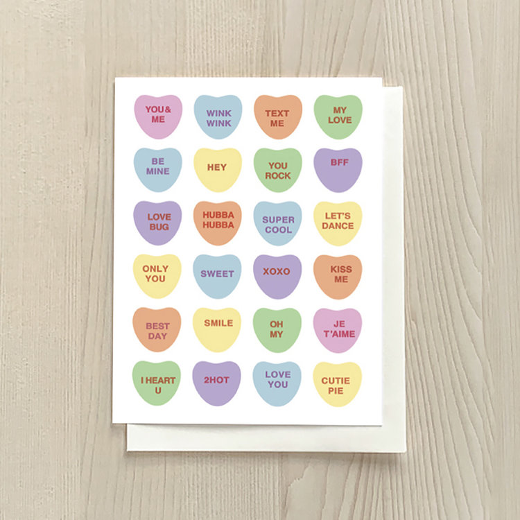 Vivid Print Candy Hearts