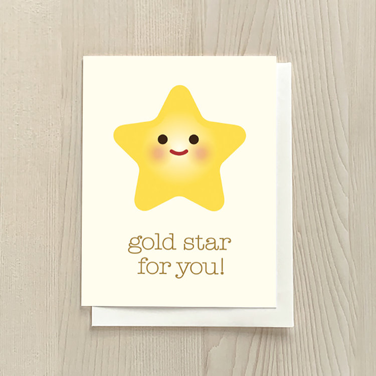 Vivid Print Gold Star