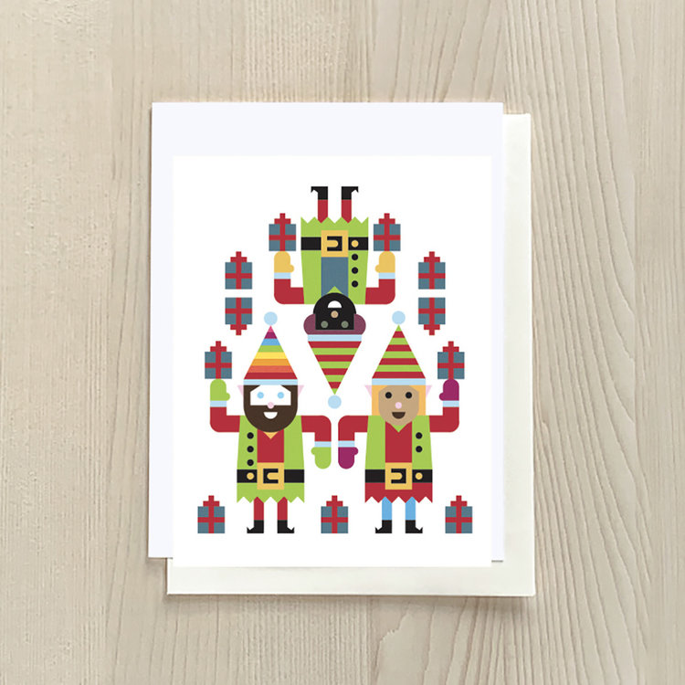 Vivid Print Elf Trio Box of Six Cards