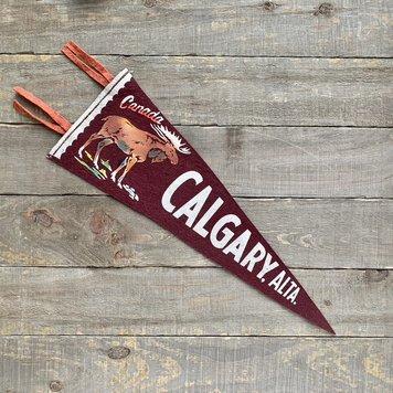 Vivid Vintage Vintage Calgary Pennant Burgundy