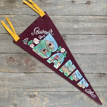 Vivid Vintage Vintage Banff Pennant Burgundy