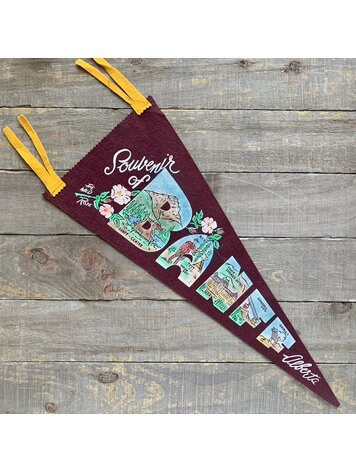 Vivid Vintage Vintage Banff Pennant Burgundy